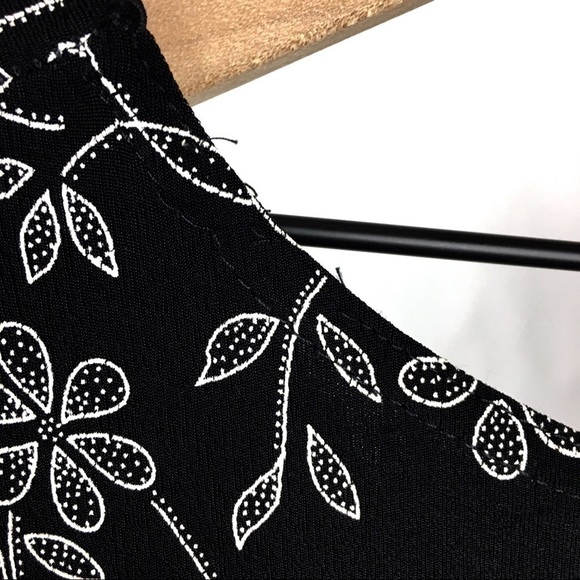 VINTAGE Nina Piccalino 90s Dress Maxi Long Stretchy Floral Gothic Lolita Large - Picture 7 of 8